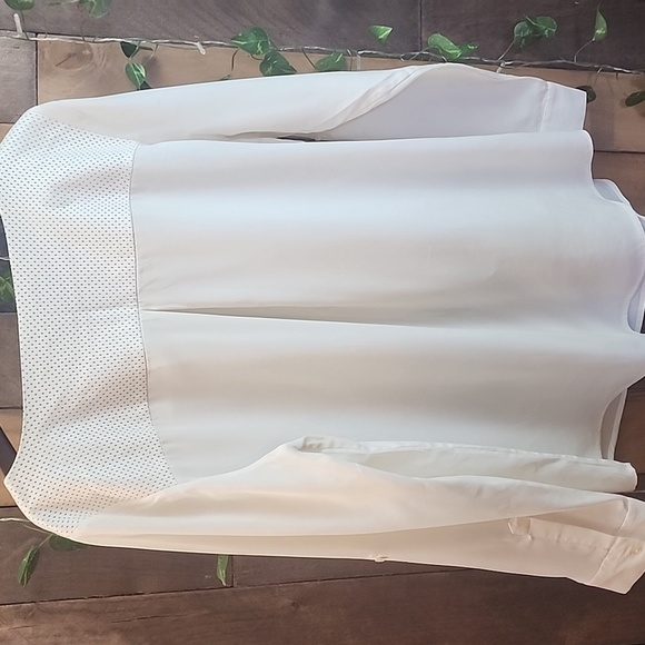 Faux Leather Detail Top Size XL  Ivory Ann Taylor - Picture 6 of 8